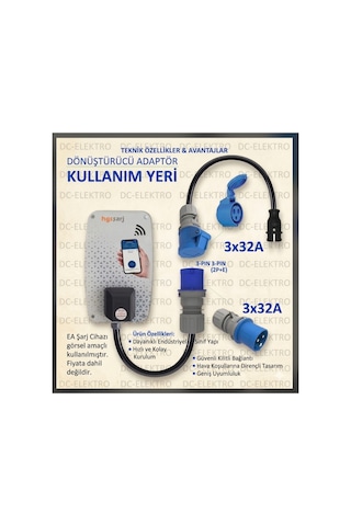Araç Şarj Cihazı Için 3x4mm Hes Veya Öznur Kablolu Dönüştürücü Kablo Uzatma 6 Metre - 888600968 6 Metre - 888600968