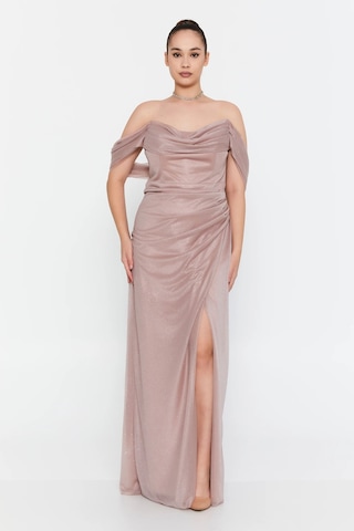 Doridorca Kadın Büyük Beden Düşük Kollu Uzun Abiye Elbise 6149 Y.vizon Y.vizon