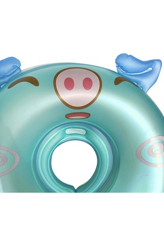 Qingmipy Bebek Boyun Simidi - 3-12 Aylık Yenidoğanlar İçin Güvenli Şişme Havuz Yüzme Halkası Mavi