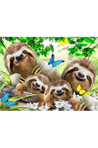 Prime 3d - Tembel Hayvan Pelüş Ve Selfie 48 Parça Puzzle 15804