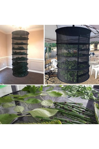 Tineke 4 Katlı Meyve Sebze Kurutma Filesi Katlanabilir Siyah