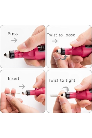 Elektrikli Tırnak Törpü Manikür ve Pedikür Seti 12V Pembe