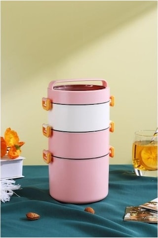 Backpacker Paslanmaz Çelik Yemek Kutusu 1800 ML Pembe