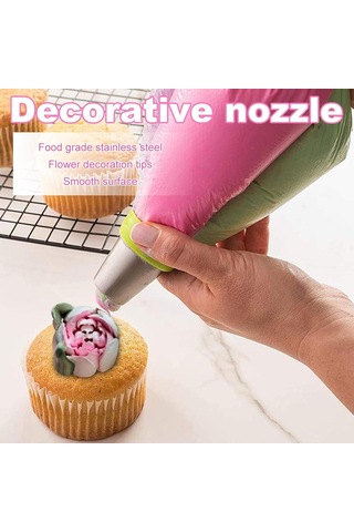Paslanmaz Çelik Çiçek Sıkma Ağızlığı Ev Pişirme Aletleri Yaratıcı Buzlanma Ucu Pasta Borusu Ucu Mutfak Aletleri Aksesuarları Gümüş