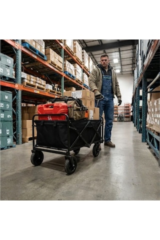 Kfw-392 Katlanır El Arabası 120 Kg Kapasite 80 L Hacim 360 Teker