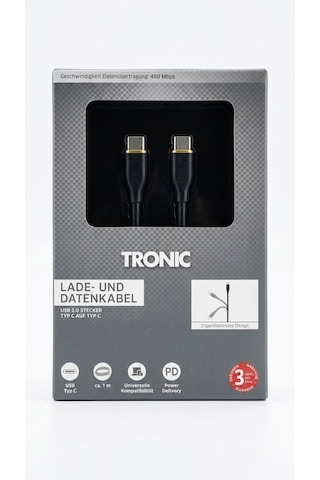 Tronic Type-c To Type-c Hızlı Şarj Ve Veri Kablosu - Pd Destekli 1 Metre Kablo 480 Mbps