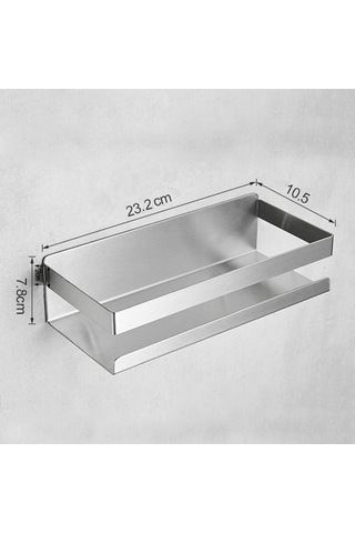 Duvara Monte Duş Rafı Banyo Rafı Sus304 Paslanmaz Çelik Sepet Tutucu 23cm Fırçalanmış Diğer