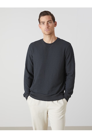Lcwaıkıkı Classic Antrasit Bisiklet Yaka Uzun Kollu Erkek Sweatshirt