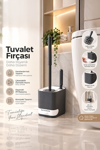 Porsima 2027 Pratik Tuvalet Fırçalığı Banyo Tuvalet Fırçası Antra