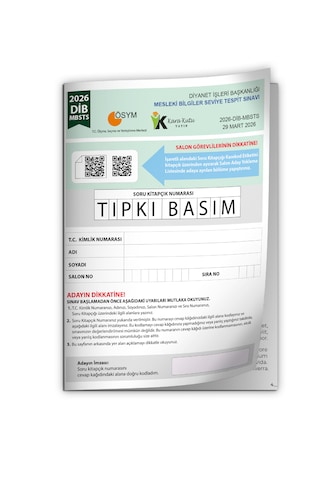 2026 Dib-mbsts Ösym Tıpkı Basım Çıkmış Soru Kitapçığı Video/pdf Çözümlü Türkiye Geneli