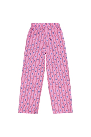 Civil Girls Palmiye Desenli Bol Paça 10-13 Yaş Pantolon - Lila