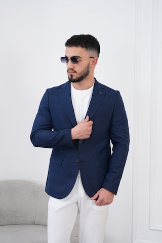 Dupont Classics Dupont Slim Fit Mono Yaka 6 Drop Çift Yırtmaç Keten Erkek Blazer Ceket - Nefes Alabilir Hafif Ceket Lacivert