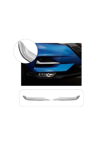 Nissan Qashqai Uyumlu 2017-2021 Krom Sis Far Çıtası 2 Parça Paslanmaz Çelik