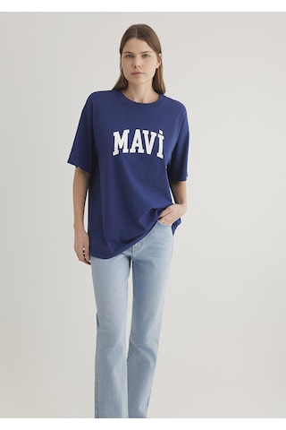 Mavi - Mavi Logo Baskılı Lacivert Tişört 1600843-70722 One Sıze Mavi