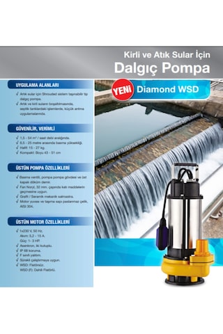 Alarko Wsd 55-17 3Hp 220V Açık Fanlı Pis Su Dalgıç Pompa