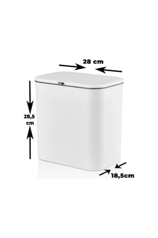 Bayev Beyaz Fonksiyonel Kapaklı Banyo Ve Mutfak Tezgah Üstü Çöp Kovası Dolap Ve Duvar Seçeneği
