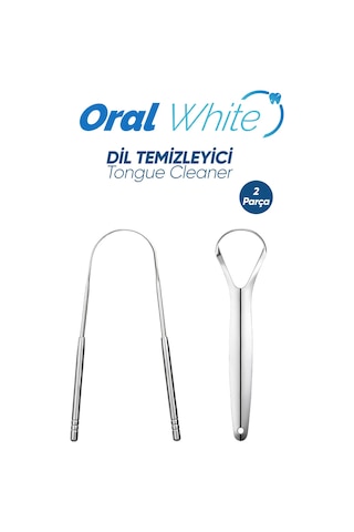Oral White Paslanmaz Çelik Dil Temizleyici Ve Dil Sıyırıcı 2parça