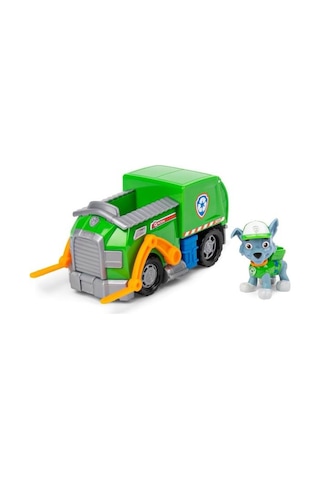 Paw-petrol Sevimli Rocky Figür Büyük Boy Geri Dönüşüm Kamyonu Ve Figürlü Oyuncak Araç 16 Cm