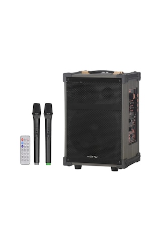 Hepu Hp-976 Partybox Bluetooth Hoparlör 8 Woofer 40w Güç 2 Kablosuz Mikrofon Kumanda