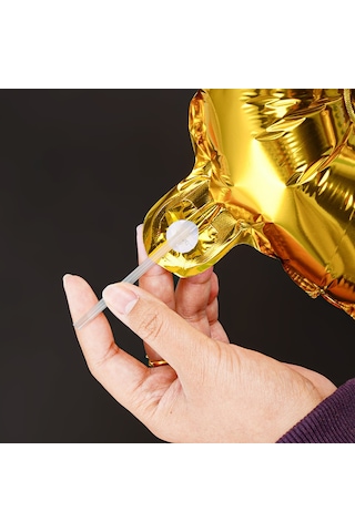 Geekyou Alüminyum Folyo Balon Hava Tüpü, 14.5cm Şeffaf Eşya, 2'li Paket, Kolay Şişirme Aksesuarı