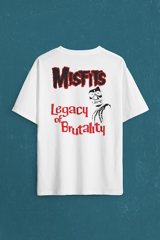 The Misfits Legacy Of Brutality Punk Rock Sırt Ön Baskılı Oversize Tişört Unisex T-shirt 001