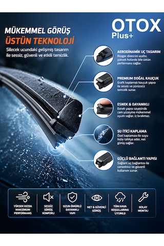 70 Cm 28 700mm Universal Oto Sileceği 9 Aparatlı Sessiz Çalışma İz Bırakmaz Premium Kalite