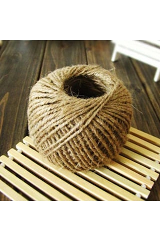 Naturel Doğal Jüt İp Hasır İp Süsleme İpi 100 Gr-100 Metre 2mm Kalınlık 5 Adet