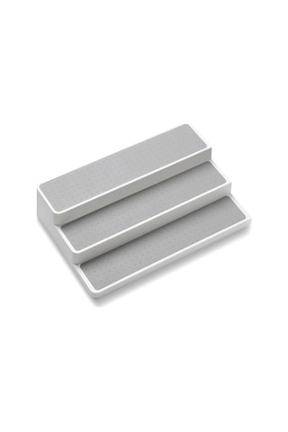 Dancemonkey 2 Adet Üç Katmanlı Kademeli Baharat Depolama Rafı, Optik Tasarım Beyaz