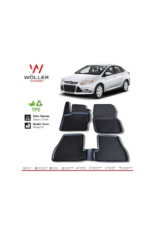 Ford Focus 3 Paspas 2010 2014 Arası 3D Havuzlu Wöller Paspas