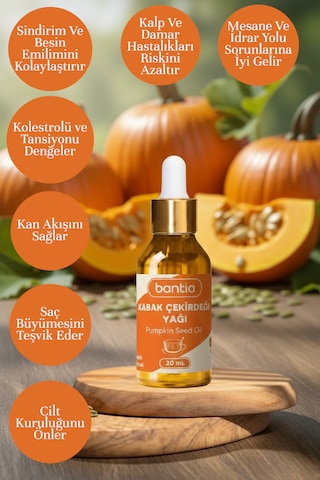 Kabak Çekirdeği Yağı 2x20 Ml %100 Saf Soğuk Sıkım - Cilt Ve Saç Bakımı, Sindirim Ve Desteği 40 ML