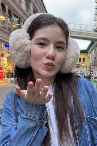 Mollycrush Genç Bej Peluş Kulaklık Uniseks Kışlık Yumuşak Kulak Koruyucu Bej