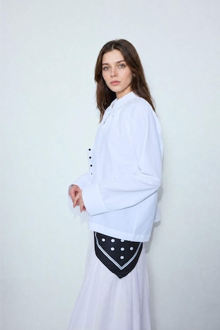 Defacto Regular Fıt Poplin Uzun Kollu Beyaz Tunik H5622ax26smwt32 Beyaz-wt32