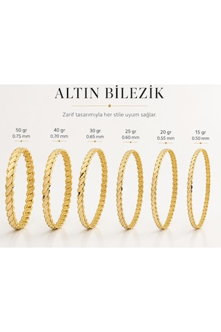 22 Ayar 20 Gram 3'lü Burma Bilezik Hediyelik-yatırımlık