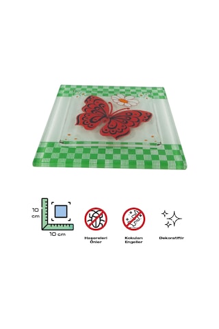 Cam Banyo Gider Kapak Süsü 2 Adet Cam Gider Kapağı 10X10 CM Kele