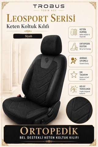 Chevrolet Captiva 2011 2012 2013 2014 Uyumlu Leosport Serisi Siyah Oto Koltuk Kılıfı