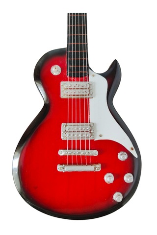 El Yapımı 1/4 Ölçek Minyatür Elektro Gitar Les Paul Red Standard