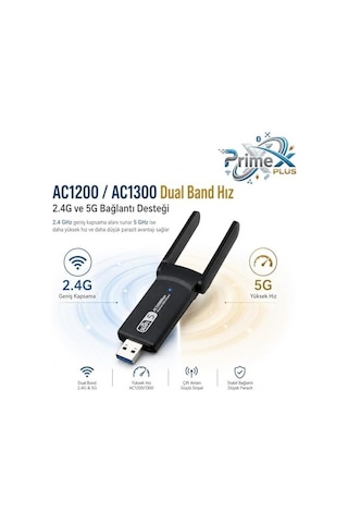 Px-ac1200 Usb 3.0 Wifi Adaptör, Realtek Rtl8812bu, Ac1200/ac1300 Dual Band 2.4g-5g, 802.11ac Kablosuz Ağ Alıcı, Pc Laptop Masaüstü İçin Wireless Usb Dongle