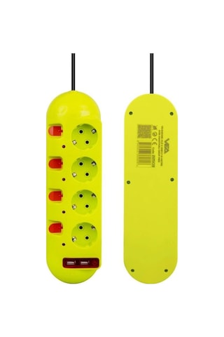 Vea Ve-e40usb 4'lü 2 Usb'li 1.5 Metre Ayrı Anahtarlı Grup Priz