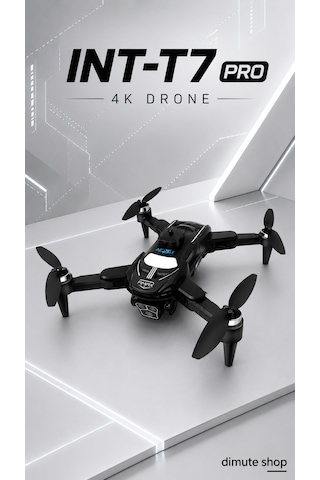 Katlanabilir 4k Kamera Drone Wifi Fpv, 360 Takla, Işık Sensörü Int-t7 Pro