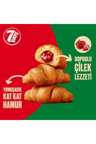 7 Days Çilekli Kruvasan 60 Gr - 24 Adet