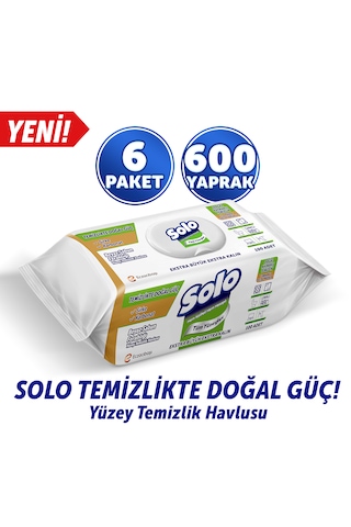Solo Beyaz Sabun Ferahlığı Yüzey Temizlik Havlusu 6'lı