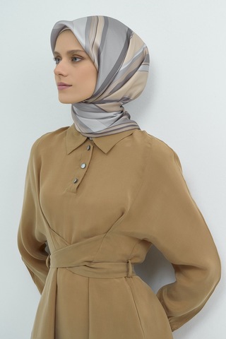 Armine Saf İpek Sura Eşarp-2026 İlkbahar-yaz- 951400d Gri
