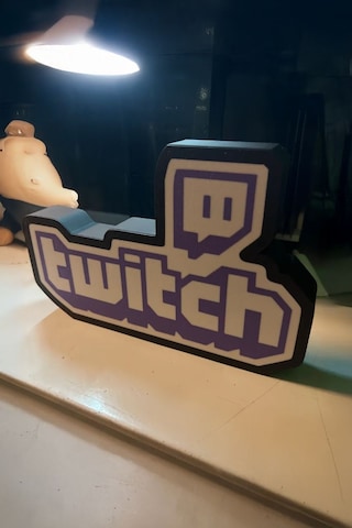 Twitch Logolu Gece Lambası Çok Renkli