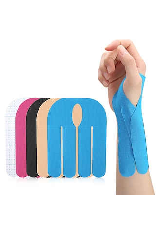 Kinezyoloji Bantı El Ve Parmak Bölgesi İçin Elastik Destek Bandı 5 Adet Siyah Renkler
