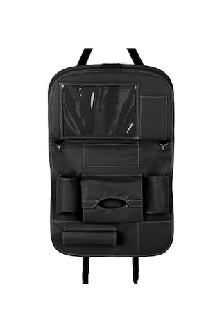 Araba Arka Koltuk Düzenleyici Pu Deri Araba Arka Koltuk Minderi Çocuklar İçin Siyah