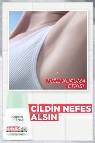 Garnier Mineral Magnezyum Ultra Kuru Kadın Roll-On 50 ML