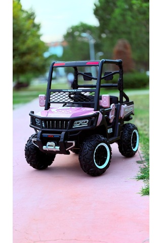 Utv X Alpha 24 Volt 4 Çekerli 800 Watt Akülü Araba Eva Teker Açık Pembe