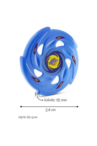 Frisbee Frizbi Fırlatma Diski Disk Atma Oyunu Çocuk Yetişkin Plaj Bahçe Oyuncak 24 cm Mavi