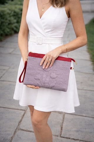 Ky Atelier Gri Kumaş Kapitone Portföy Çanta- El Yapımı Clutch- Abiye & Günlük Kullanım- Şık Kadın Çanta Açık Gri