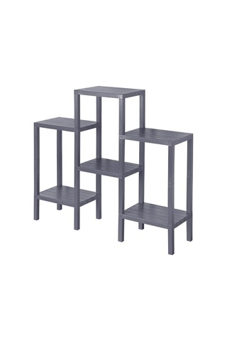 Mithra Life MIT1046 6 Katlı Plastik Gri Banyo Mutfak Rafı
